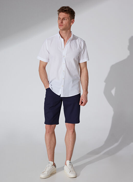 Beymen Business Beyaz Erkek Düğmeli Slim Fit Gömlek 4B2023200112   1
