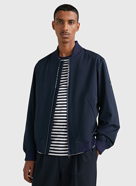 Tommy Hilfiger Mavi Dik Yaka Erkek İnce Mont MW0MW31338DW5  2