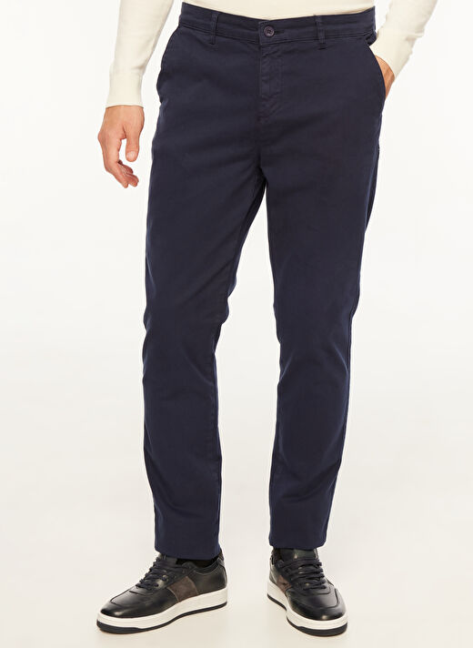 Fabrika Lacivert Erkek Slim Fit Düz Chino Pantolon F3WM-PNT902    2