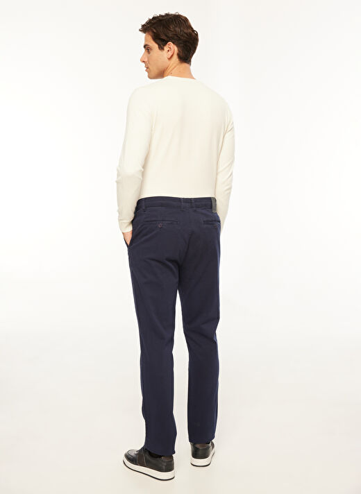Fabrika Lacivert Erkek Slim Fit Düz Chino Pantolon F3WM-PNT902    4