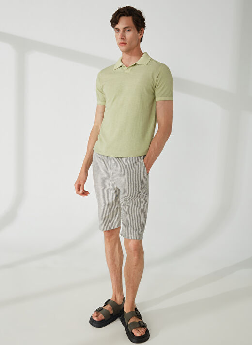 AT.P.CO Polo Yaka Slim Fit Yeşil Erkek Kazak A26432TF- 3