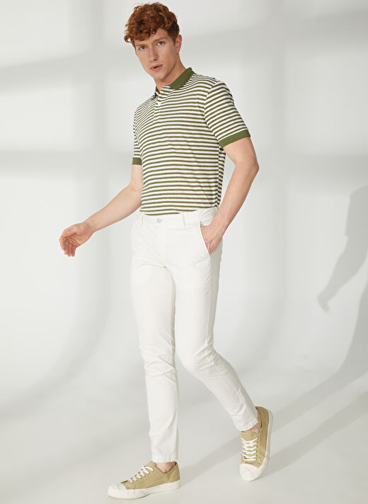 AT.P.CO Normal Bel Normal Paça Slim Fit Beyaz Erkek Pantolon A261DAN78TC506/TB 1