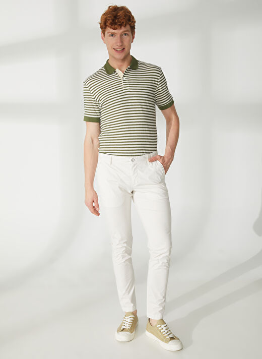 AT.P.CO Normal Bel Normal Paça Slim Fit Beyaz Erkek Pantolon A261DAN78TC506/TB 2