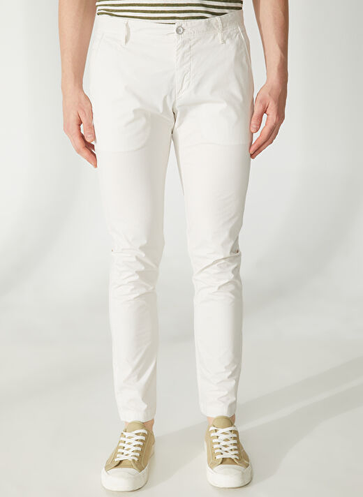AT.P.CO Normal Bel Normal Paça Slim Fit Beyaz Erkek Pantolon A261DAN78TC506/TB 3