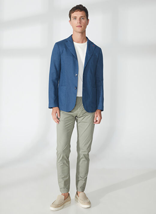 AT.P.CO Mavi Erkek Uzun Cepli Slim Fit Yazlık Ceket A262ALAN60TP946-  3