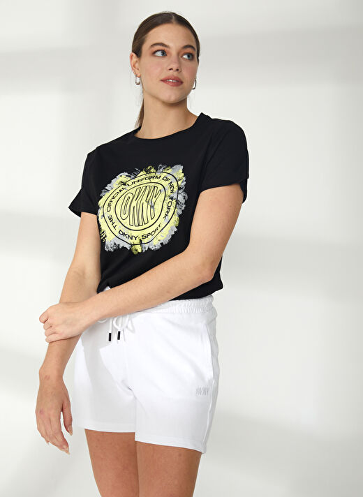 Dkny Jeans Bisiklet Yaka Düz Beyaz Kadın T-Shirt DP2S4993 2