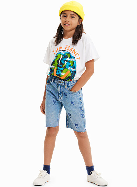 Desigual Normal Bel Normal Açık Mavi Erkek Çocuk Şort 23SBDD01 1