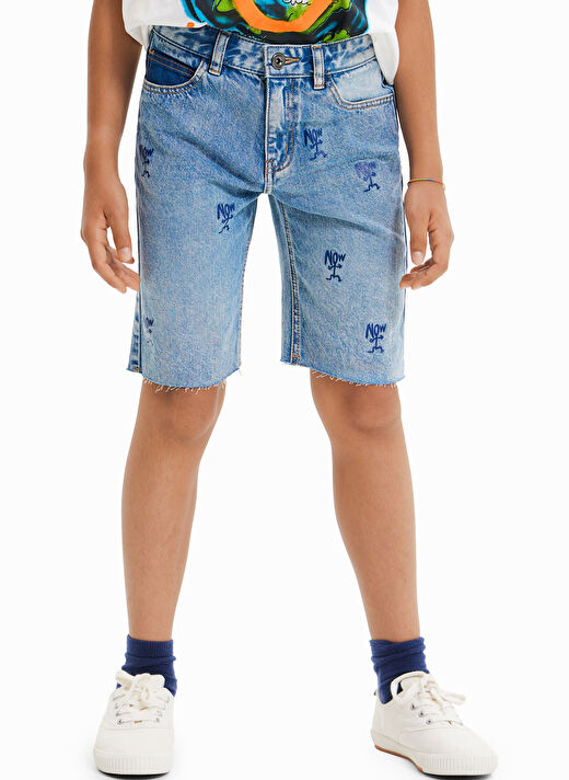 Desigual Normal Bel Normal Açık Mavi Erkek Çocuk Şort 23SBDD01 2