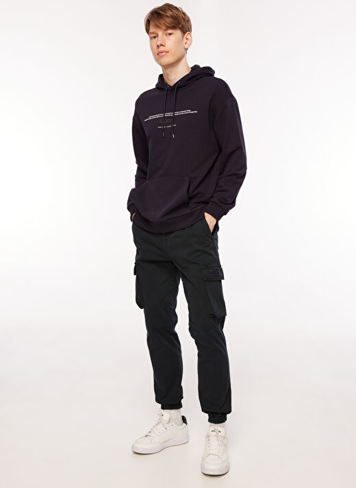 Aeropostale Lastikli Bel Lastikli Paça Relaxed Lacivert Erkek Kargo Pantolon A3WM-PNT5 1
