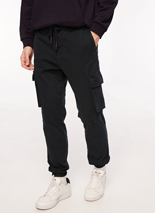 Aeropostale Lastikli Bel Lastikli Paça Relaxed Lacivert Erkek Kargo Pantolon A3WM-PNT5 4