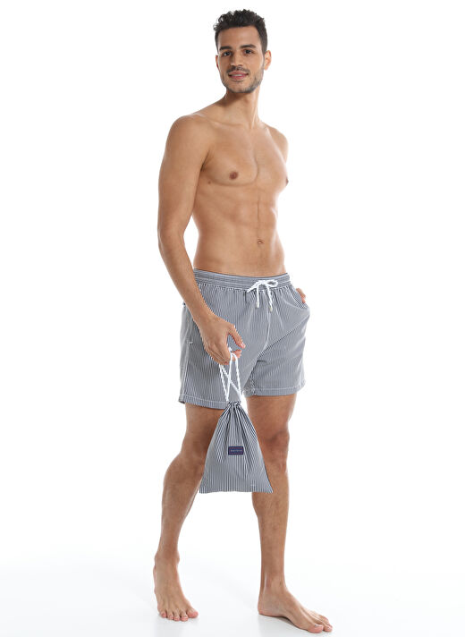 Whitefin Lacivert Erkek Slim Fit Şort Mayo 1003 2