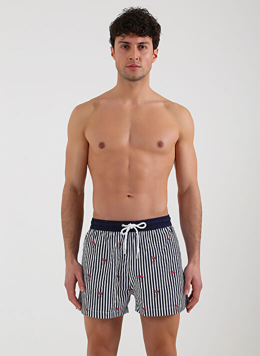 Whitefin Lacivert Erkek Slim Fit Şort Mayo 1036 1