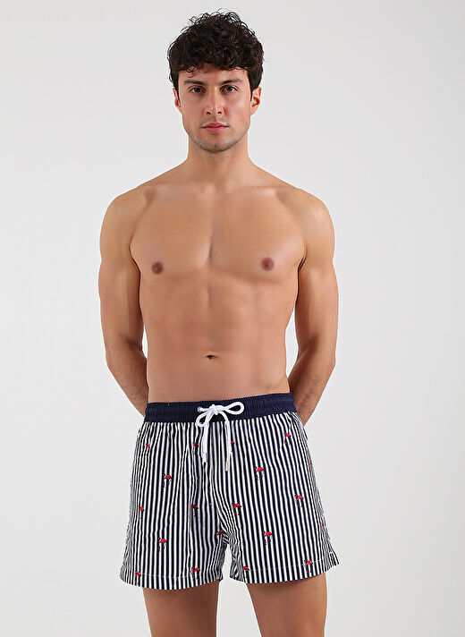 Whitefin Lacivert Erkek Slim Fit Şort Mayo 1036 2