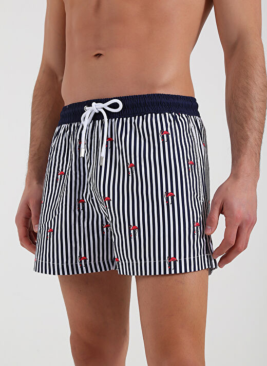 Whitefin Lacivert Erkek Slim Fit Şort Mayo 1036 3