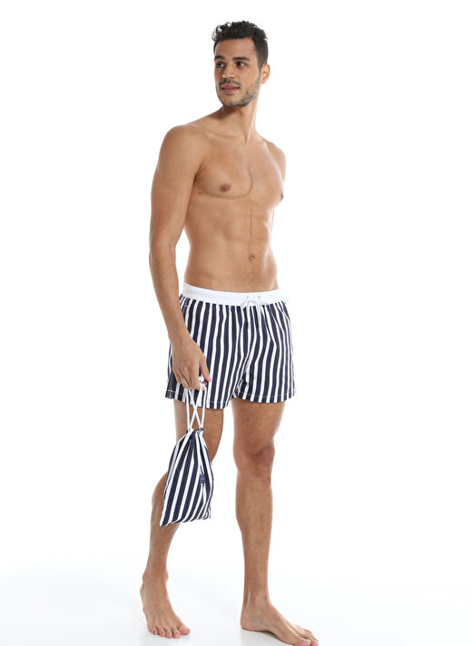 Whitefin Lacivert Erkek Slim Fit Şort Mayo 1040 2