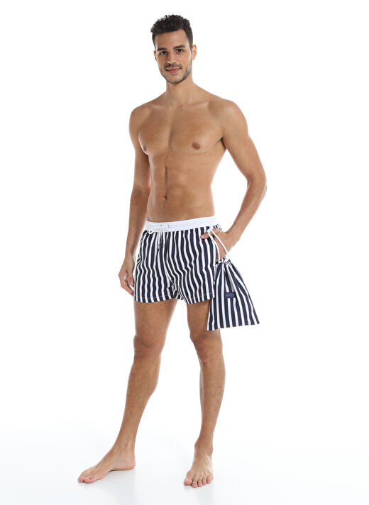 Whitefin Lacivert Erkek Slim Fit Şort Mayo 1040 3