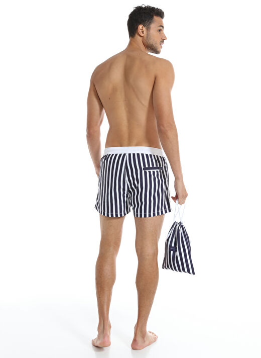 Whitefin Lacivert Erkek Slim Fit Şort Mayo 1040 4