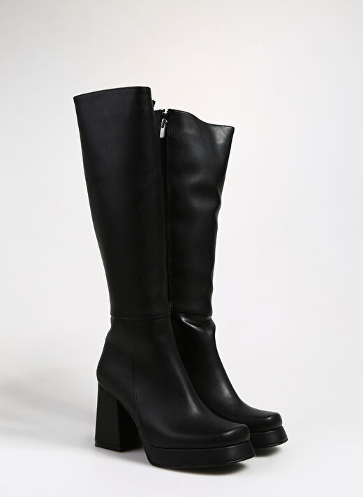 Siyah Kadın Topuklu Çizme ZUHRA  2