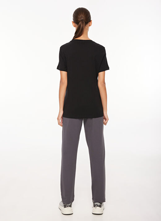 Discovery Expedition Siyah Kadın Bisiklet Yaka Relaxed Fit Baskılı T-Shirt D3WL-TST1 4