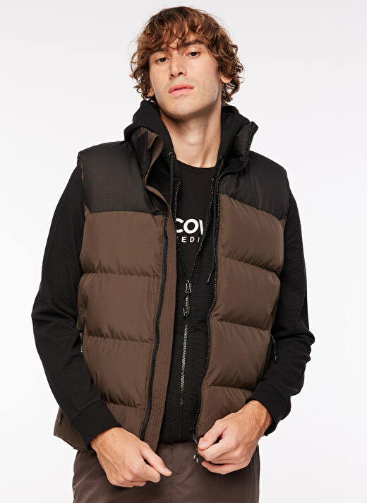 People By Fabrika Siyah Kadın Normal Kalıp Puffer Mont MKAW22-37    1