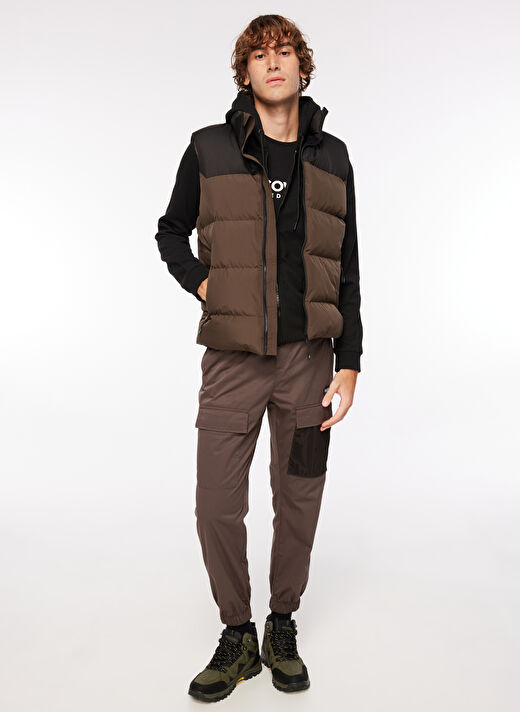 People By Fabrika Siyah Kadın Normal Kalıp Puffer Mont MKAW22-37    2