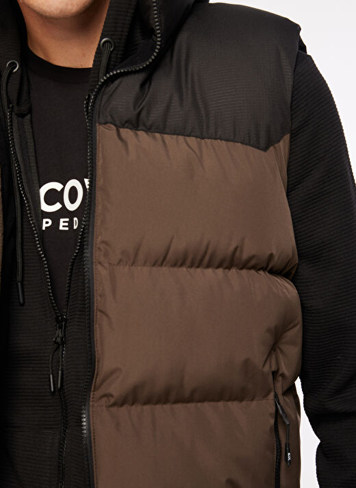 People By Fabrika Siyah Kadın Normal Kalıp Puffer Mont MKAW22-37    4
