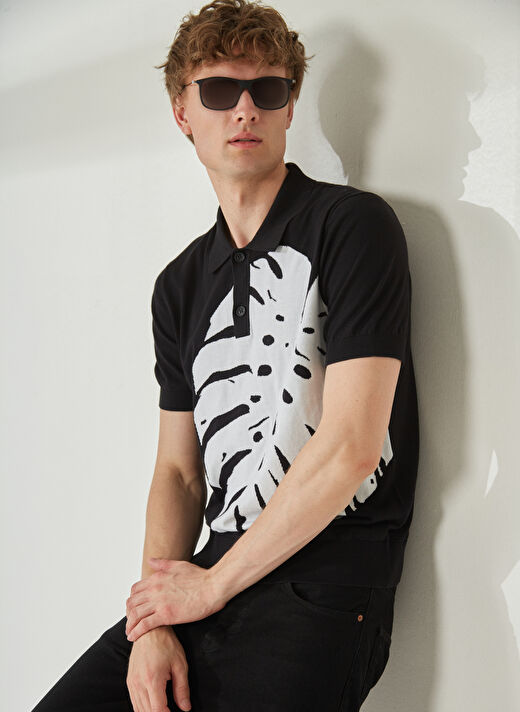 Bikkembergs Siyah Erkek Polo T-Shirt C S P50 10 3