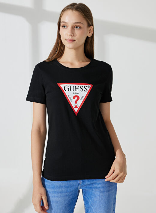 Guess Bisiklet Yaka Siyah Kadın T-Shirt W1YI1BI3Z14JBLK 1