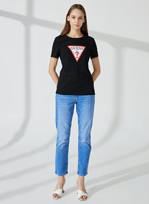 Guess Bisiklet Yaka Siyah Kadın T-Shirt W1YI1BI3Z14JBLK 2