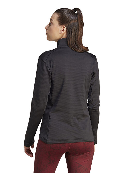 adidas IB1814-W MT LT FL JA BLA Siyah Kadın Dik Yaka  Regular Fit Polar Sweatshırt 2