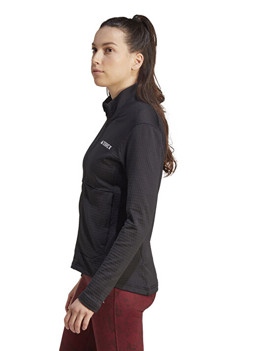 adidas IB1814-W MT LT FL JA BLA Siyah Kadın Dik Yaka  Regular Fit Polar Sweatshırt 3
