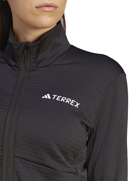 adidas IB1814-W MT LT FL JA BLA Siyah Kadın Dik Yaka  Regular Fit Polar Sweatshırt 4