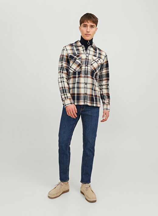 Jack & Jones Comfort Fit Kırık Beyaz Erkek Gömlek 12235986_JJEEDDIE OVERSHIRT LS NOOS 3