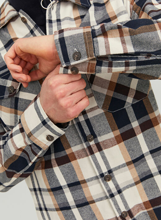 Jack & Jones Comfort Fit Kırık Beyaz Erkek Gömlek 12235986_JJEEDDIE OVERSHIRT LS NOOS 4