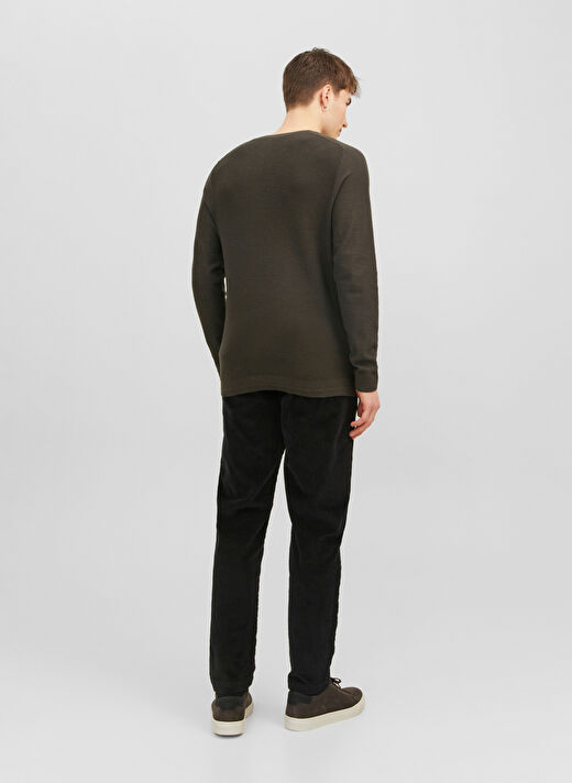 Jack & Jones Bisiklet Yaka Standart Haki Erkek Kazak 12240711_JPRBLAANDERSON KNIT STRUCT 4
