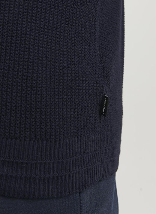 Jack & Jones Bisiklet Yaka Standart Lacivert Erkek Kazak 12240711_JPRBLAANDERSON KNIT STRUCT 3