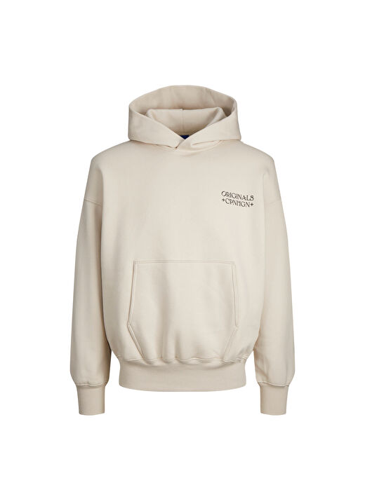 Jack & Jones Kapüşon Yaka Krem Erkek Sweatshırt 12244773_JORGRACIA GRAPHIC SWEAT HO 1