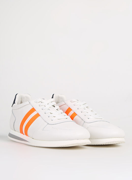 Fabi Beyaz-Turuncu Erkek Deri Sneaker FU0508.B00OLM87N 2