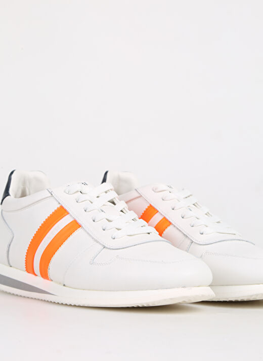 Fabi Beyaz-Turuncu Erkek Deri Sneaker FU0508.B00OLM87N 3