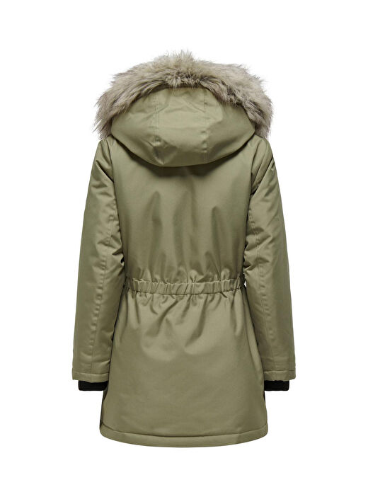 Only Açık Yeşil Kadın Kaban ONLIRIS FUR WINTER PARKA CC 2023 OT 3