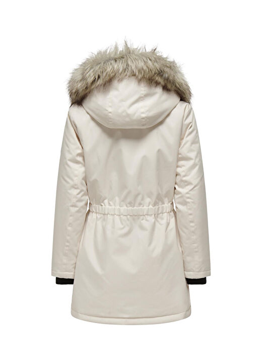 Only Kırık Beyaz Kadın Kaban ONLIRIS FUR WINTER PARKA CC 2023 OT 4