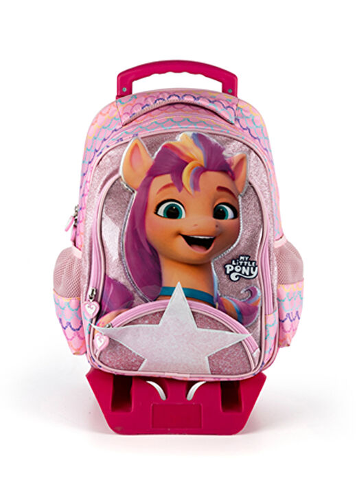 Pembe Kız Çocuk 26x53x0 cm Çekçekli Çanta MY LITTLE PONNY 3D SUNNY 1