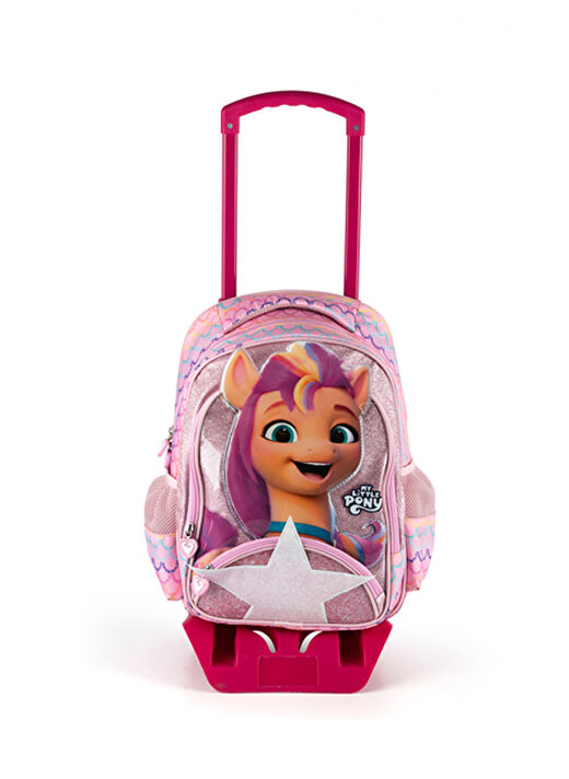 Pembe Kız Çocuk 26x53x0 cm Çekçekli Çanta MY LITTLE PONNY 3D SUNNY 2
