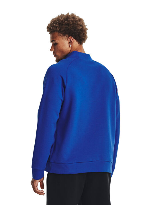 Under Armour Mavi Erkek Dik Yaka Bol Kesim Sweatshirt 1379810-400 UA Unstoppable Flc Mock  2