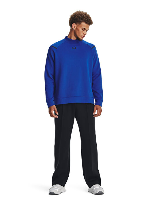 Under Armour Mavi Erkek Dik Yaka Bol Kesim Sweatshirt 1379810-400 UA Unstoppable Flc Mock  3