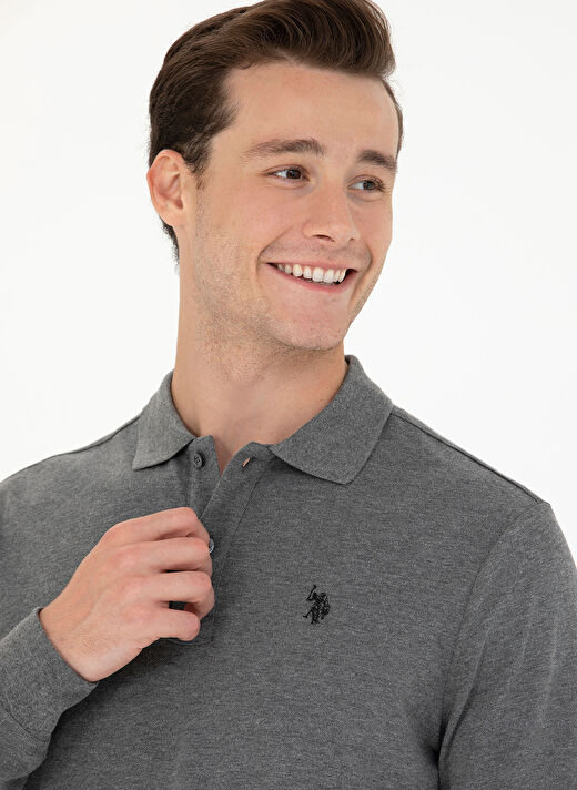 U.S. Polo Assn. Polo Yaka Antrasit Melanj Erkek Sweatshırt GTP01SK023 2