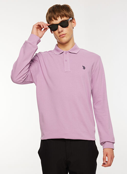 U.S. Polo Assn. Polo Yaka Lila Erkek Sweatshırt GTP01SK023 2