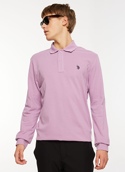 U.S. Polo Assn. Polo Yaka Lila Erkek Sweatshırt GTP01SK023 3