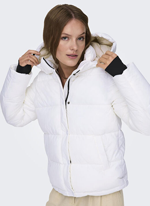 Only Beyaz Kadın Mont ONLANN PREMIUM PUFFER JKT REGULAR O 2