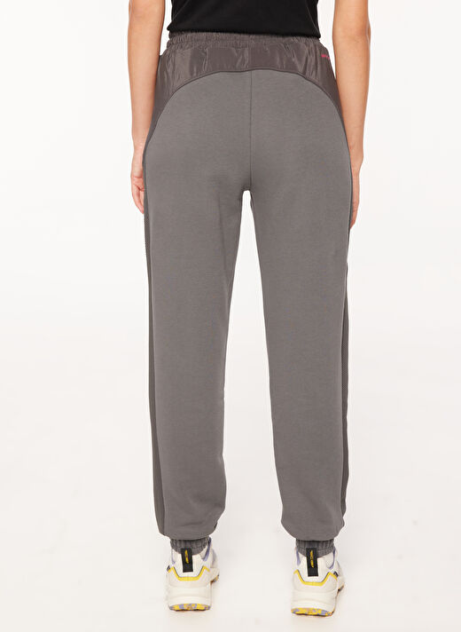 Skechers 285-040W LW Fleece Jogger Sweatpant Gri Kadın Lastikli Paça Lastikli Bel Regular Fit Eşofman Altı 4